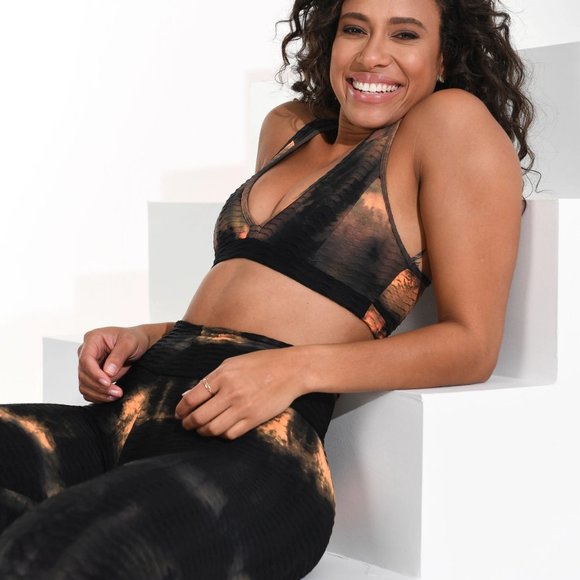 Booty by Brabants Tie Dye Top Black & Orange (size S/M) - Picture 1 of 8